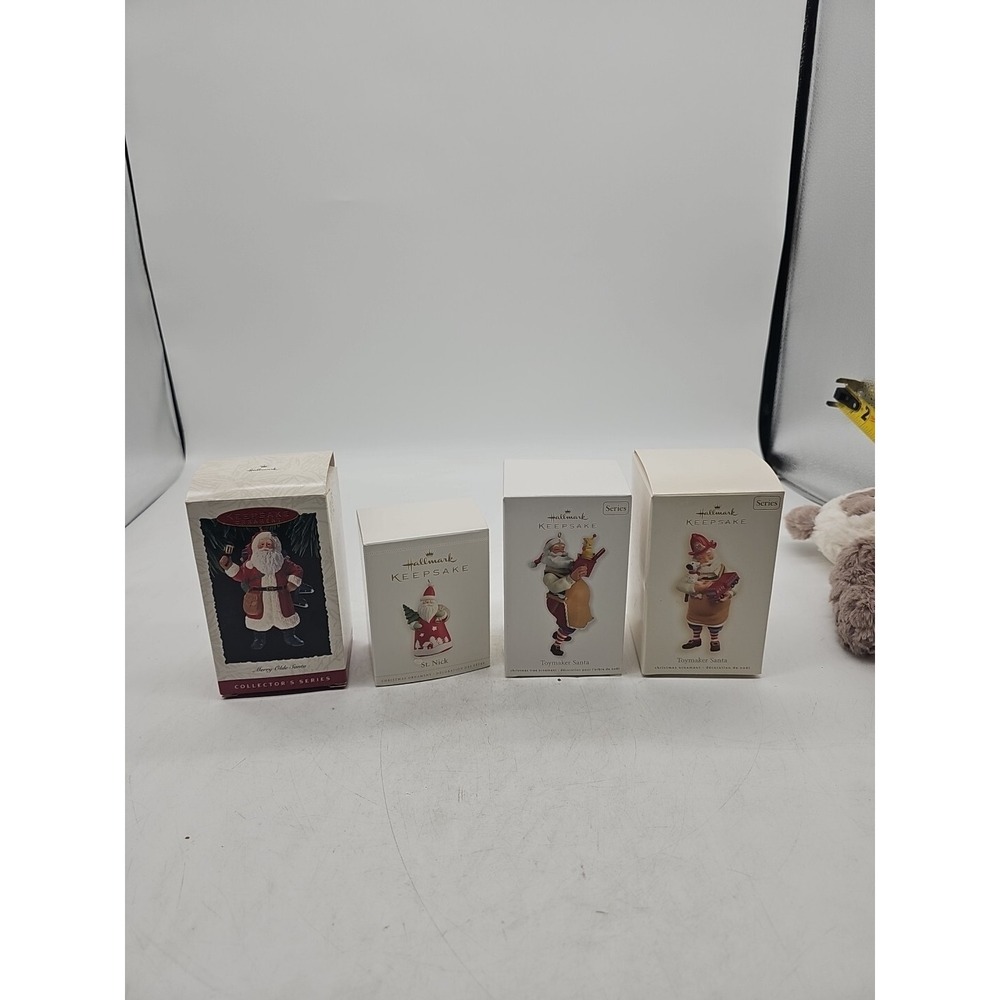 Hallmark Keepsake Ornament Lot Of 4 Toymaker Santa Series Fireman St Nick Santa